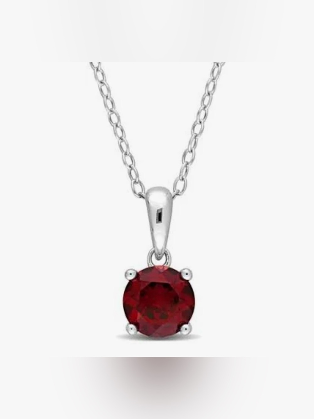 NWT 1ct Garnet Red Moissanite diamond necklace on solid S925 Sterling Silver.